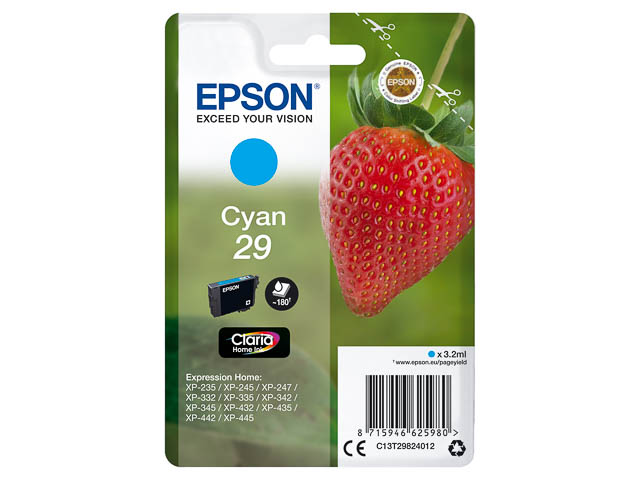 Original Epson 29 Tintenpatrone Cyan T2982