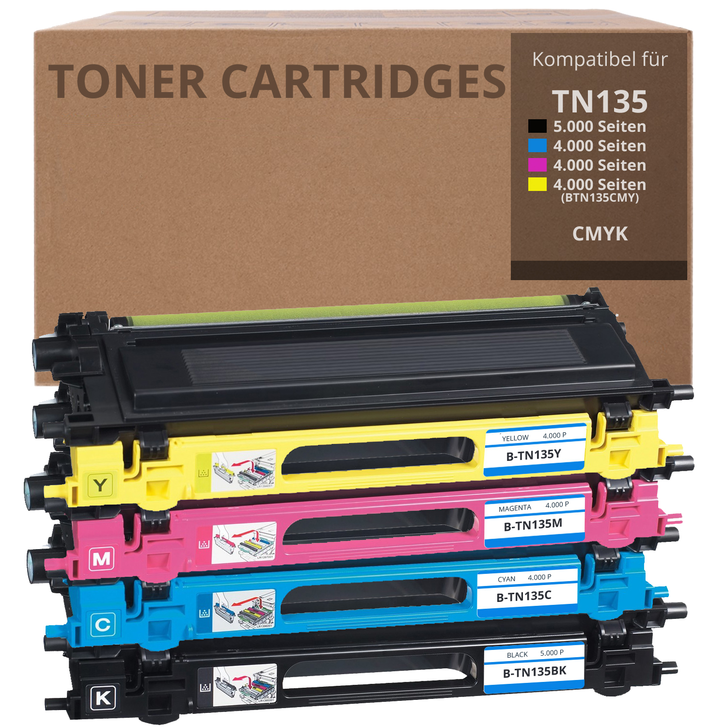 Alternativ zu Brother TN 135 Toner Set - TN-135BK TN135C TN135M TN-135Y