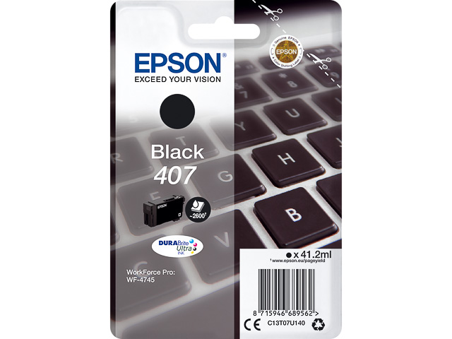 Original Epson 407 Tintenpatrone Schwarz