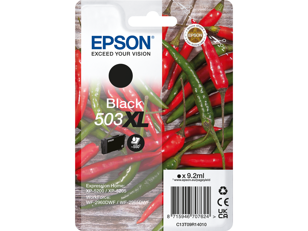 Original Epson 503XL Tintenpatrone Schwarz C13T09R14010