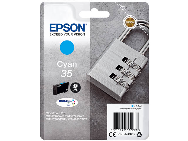 Original Epson 35 Tintenpatrone Cyan T3582