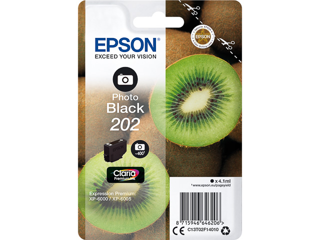 Original Epson 202 Patrone Foto Schwarz C13T02F14010