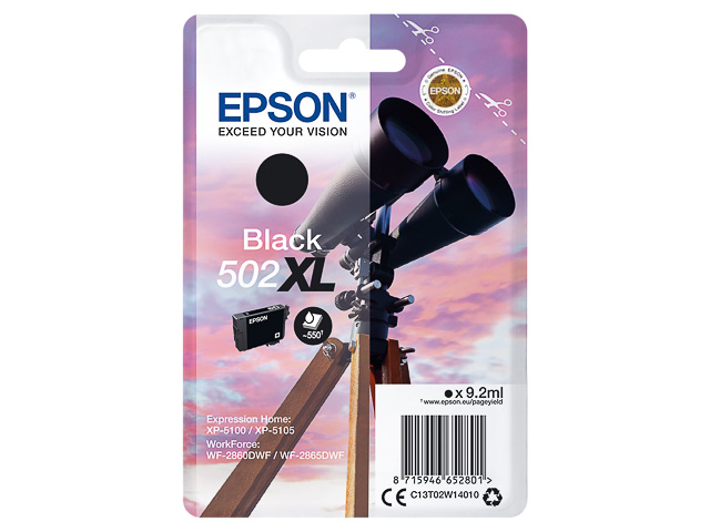 Original Epson 502XL Druckerpatrone Schwarz
