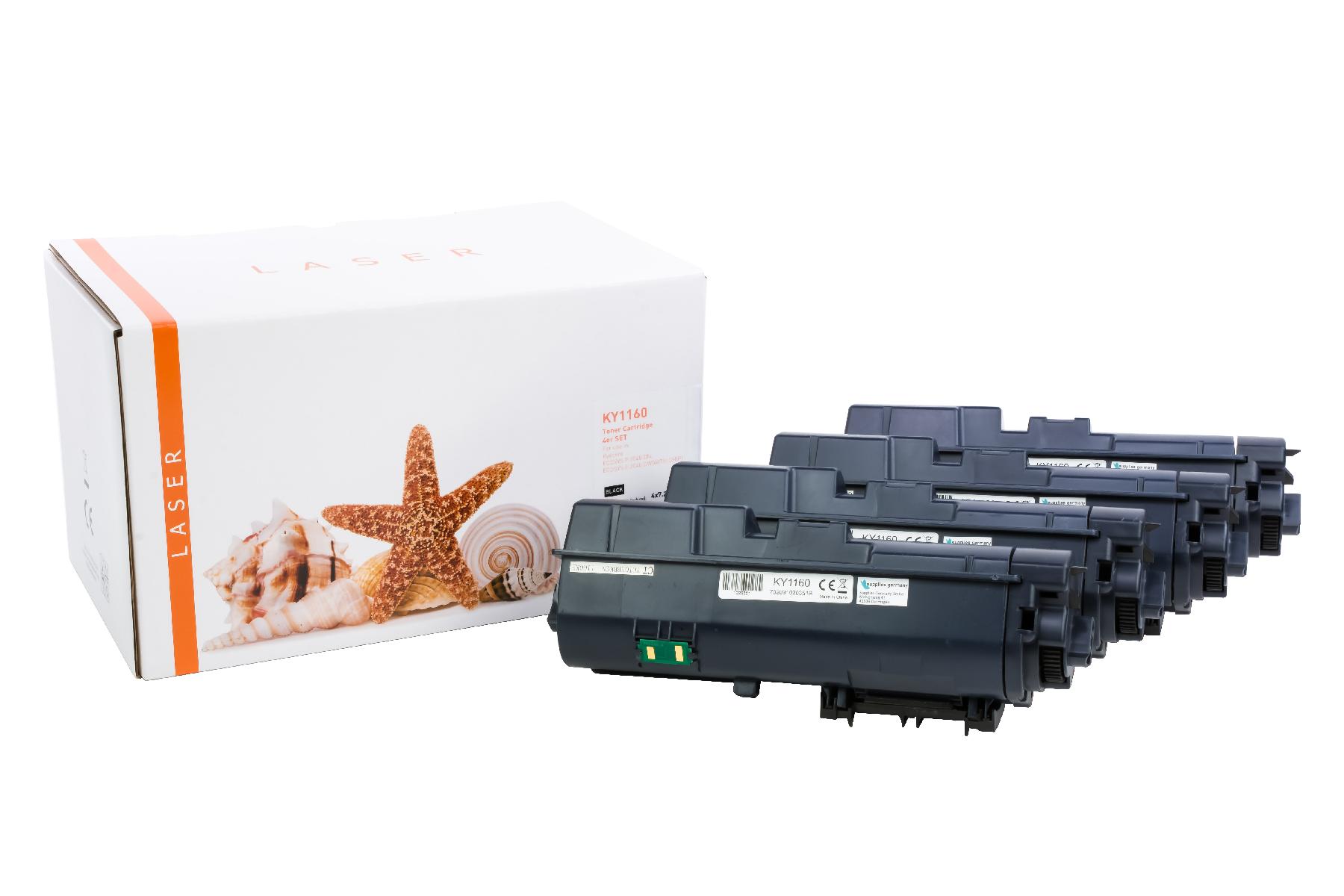 Alternativ zu Kyocera TK 1160 Toner Set 4x Schwarz 1T02RY0NL0