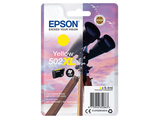 Original Epson 502XL Druckerpatrone Gelb