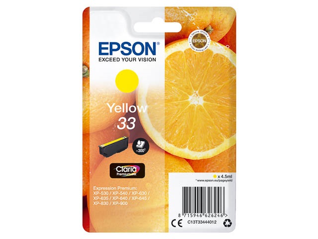 Original Epson 33 Tintenpatrone Gelb T3344