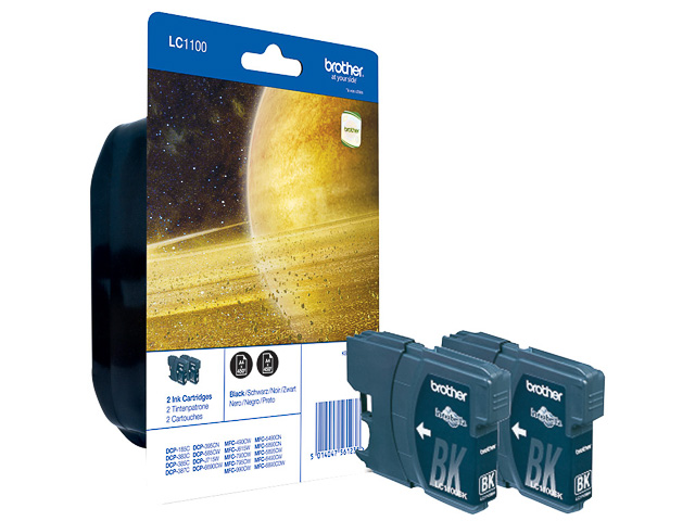 Original Brother LC 1100 BK Doppelpack Schwarz