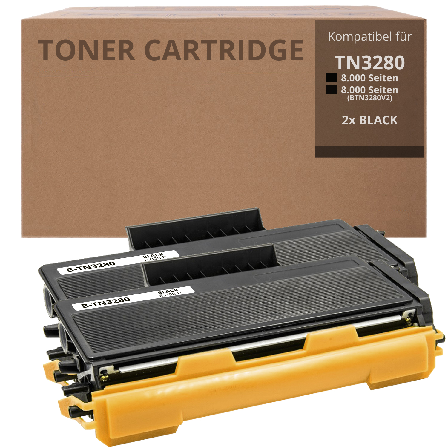 Alternativ zu Brother TN 3280 Toner 2x Schwarz 8.000 Seiten