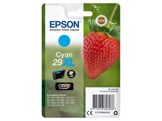 Original Epson 29XL Tintenpatrone Cyan T2992