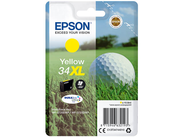 Original Epson 34XL Tintenpatrone Gelb T3474