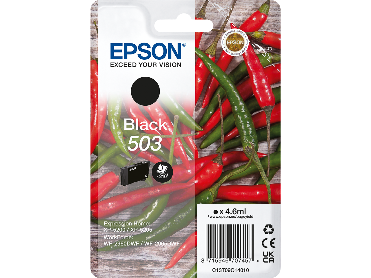 Original Epson 503 Tintenpatrone Schwarz C13T09Q14010