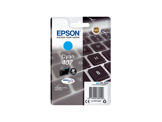 Original Epson 407 Tintenpatrone Cyan