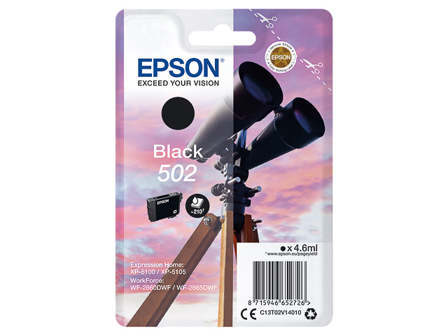 Original Epson 502 Druckerpatrone Schwarz