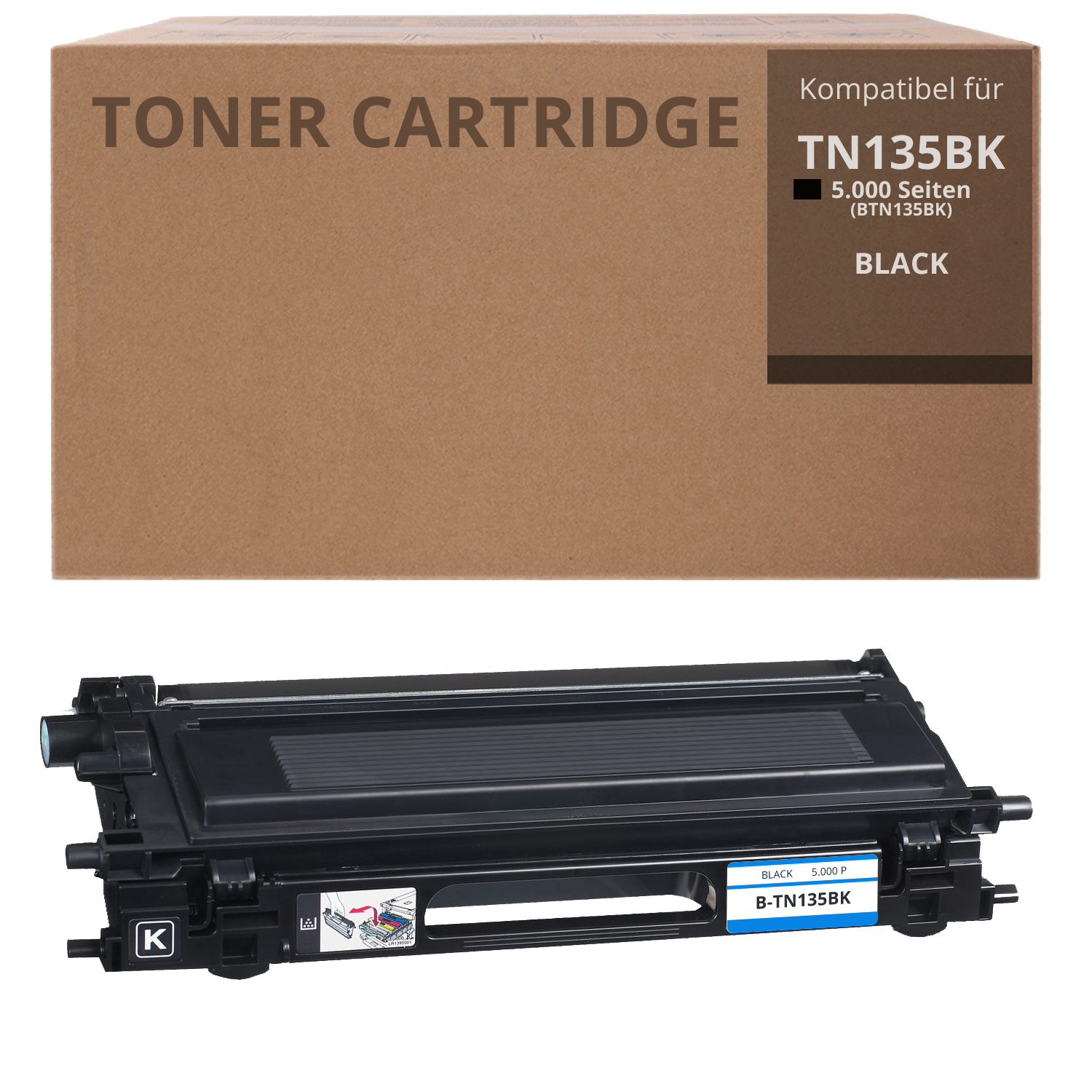 Alternativ zu Brother TN 135 BK Toner Schwarz 5.000 Seiten
